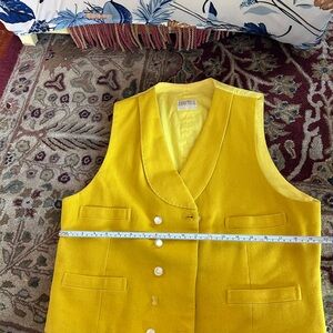 Men’s Yellow Wool Blend Vest Jacket - Sleeveless Button Front